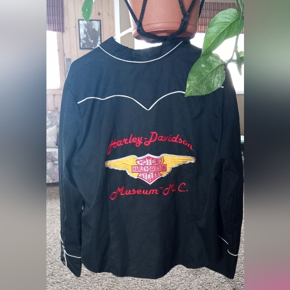 Harley-Davidson Western Long Sleeve snap button Embroidered Shirt  XXL - Picture 2 of 4